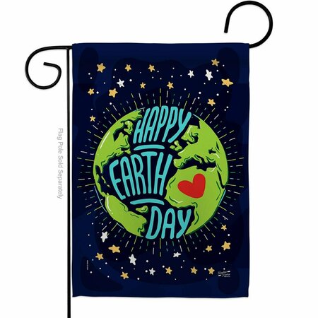 PATIO TRASERO 13 x 18.5 in. Happy Earth Day Sweet Life Double-Sided Decorative Vertical Garden Flags - PA3902001